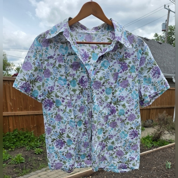 Homemade Vintage Short Sleeve Floral Shirt - Picture 10 of 12